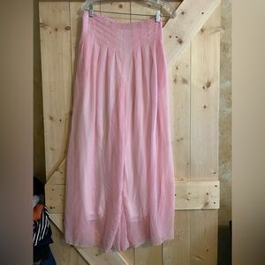 Wide Leg Sz S Pink Sheer Flowy Pants